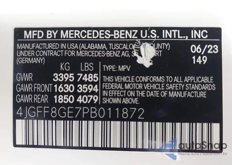 2023 Mercedes-Benz Gls 580 4Matic from USA, damaged, VIN 4JGFF8GE7PB011872